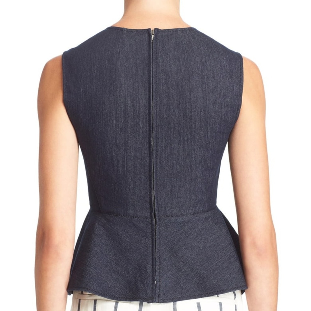 Theory Kalsing Sleeveless Denim Peplum Top - Picture 3 of 7